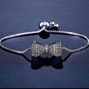 White Gold Plated Bow Knot Bracelet